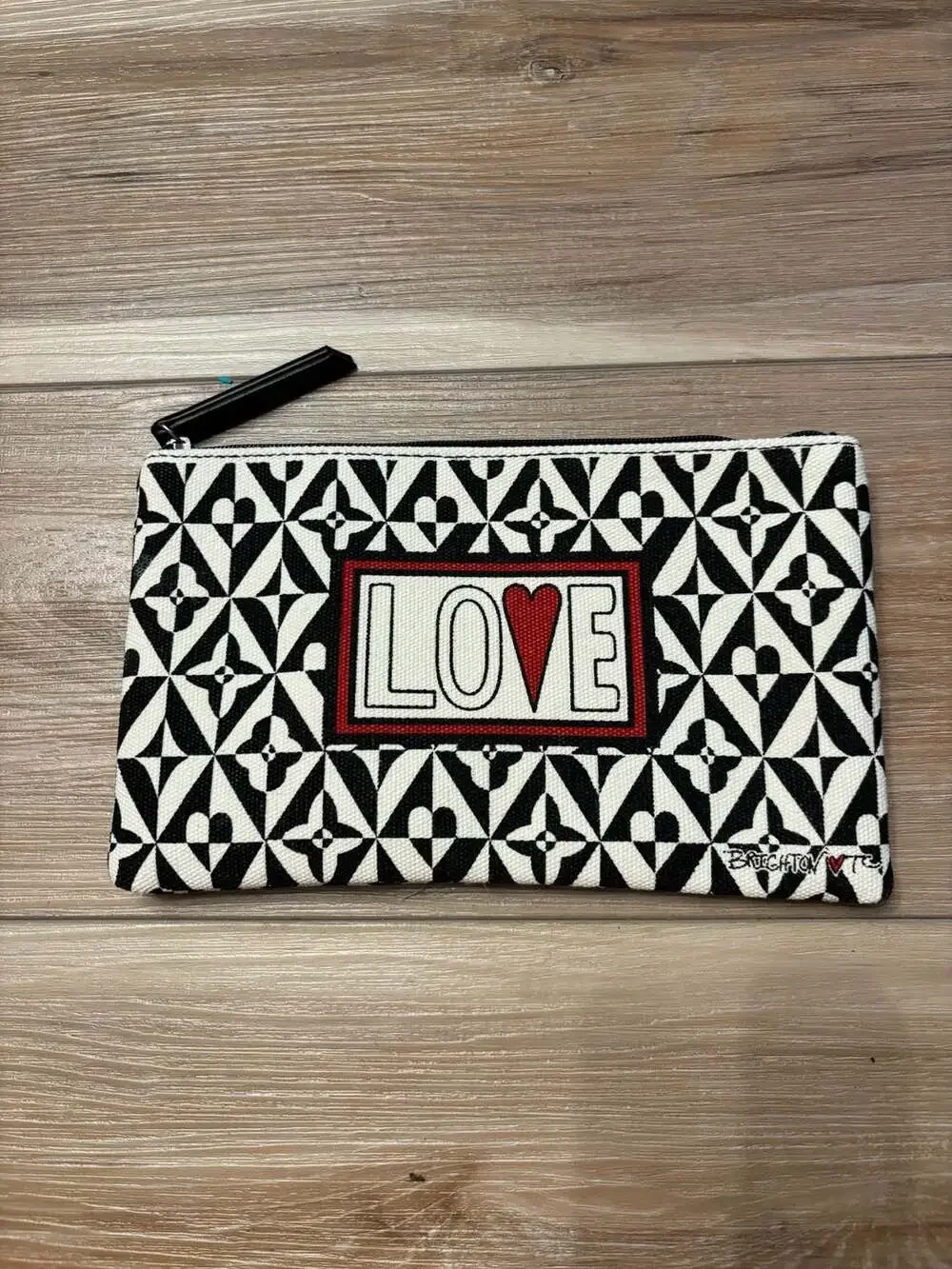 Brighton Love Cotton Canvas Cosmetic Pouch Makeup Bag